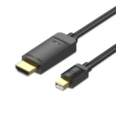 Vention HAHBH Mini Displayport HDMI Konverterkabel, 2 m, Schwarz, 4K, vergoldet