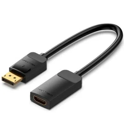 Kabeladapter Vention HBZBB DisplayPort-HDMI 4K 60Hz 15cm Schwarz Gold