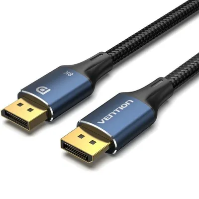 Vention DisplayPort 1.4 UltraHD 8K, geflochtenes Baumwollkabel, 1,5 m, Blau