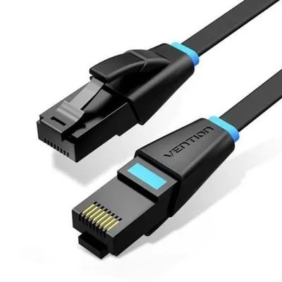 Vention IBJBH Cat.6A 2m schwarzes UTP RJ45 OFC PVC 32AWG Netzwerkkabel