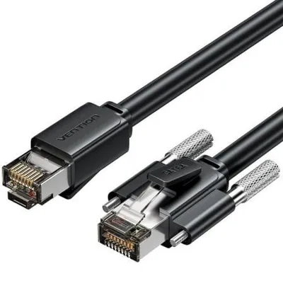 Vention IBUBI SFTP Cat.6A RJ45 Netzwerkkabel 3m Schwarz 10Gbps Geschirmt Industriell