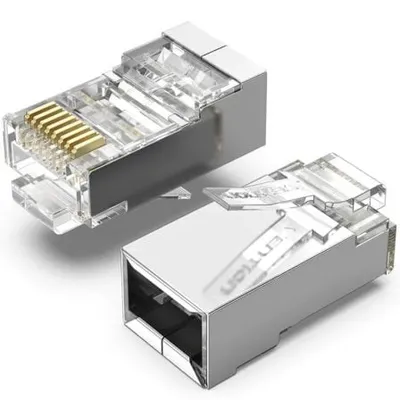 RJ45-Stecker Vention IDAR0-100 Cat.5e FTP Transparent Silber 100 Stück