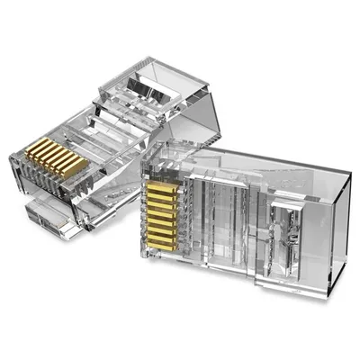 Conector RJ45 Vention IDBR0 Cat5e 50 Stück Transparent Silber