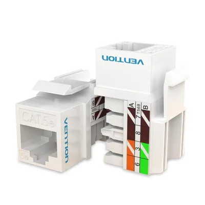 Adapter Vention IPFW0 RJ45 Cat.6 UTP ABS Weiß 16,8 mm Adapter Vention IPFW0 RJ45 Cat.6 UTP ABS Weiß 16,8 mm