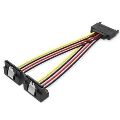 Vention KDBBB Stromkabel, SATA-Stecker auf 2x SATA-Buchse, 0,15 m, 18 AWG, Schwarz
