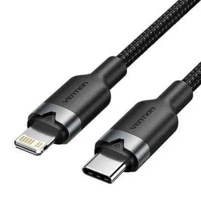 Vention LALBF USB Typ-C Lightning-Kabel, 1 m, 27 W, 480 Mbit/s, Schwarz