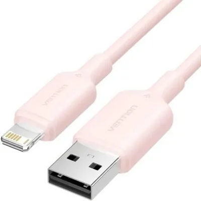 USB 2.0 Lightning Kabel Vention LAMPF 1m 480Mbps Rosa PVC 2.4A