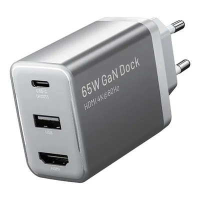 Netzteil Vention FJAH0-EU USB-C+A HDMI GaN 60W Grau