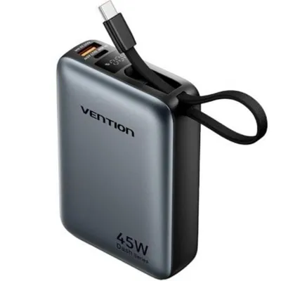 Powerbank Vention FHG 20000mAh 45W Grau mit USB-C Kabel