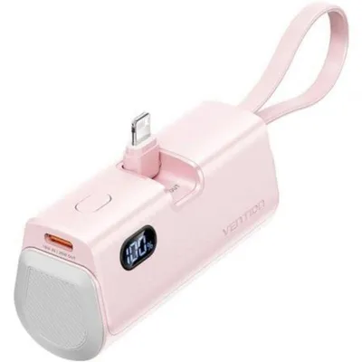 Powerbank Vention FHRP0 4800mAh Rosa 22.5W LED Type-C Lightning