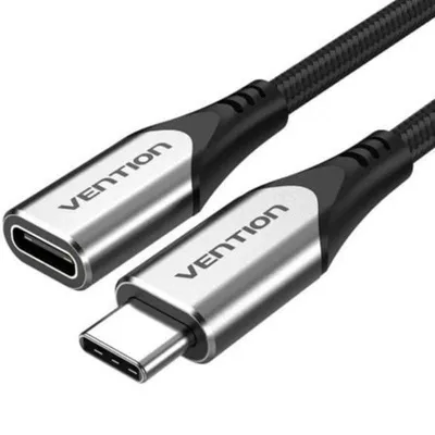 USB-C Verlängerungskabel Vention TABHF 1m 60W 5Gbps Grau