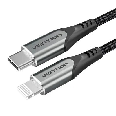 Vention-Kabel USB-C 2.0 auf Lightning Stecker/Stecker 27 W 2 m Grau