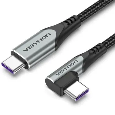 Vention TAKHF Typ-C auf Typ-C USB 2.0 Kabel 90º 100W 480Mbps 1m Grau