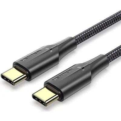 Vention-Kabel USB-C 2.0 auf USB-C Stecker/Stecker 60 W 1,5 m Schwarz