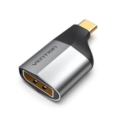 USB Typ C auf DisplayPort Adapter Vention 4K 60Hz ABS Aluminium Schwarz/Grau