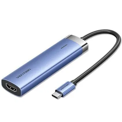 Dockingstation Vention TGESB 3xUSB 3.0 HDMI 4K@30Hz USB-C PD 100W Aluminium Blau