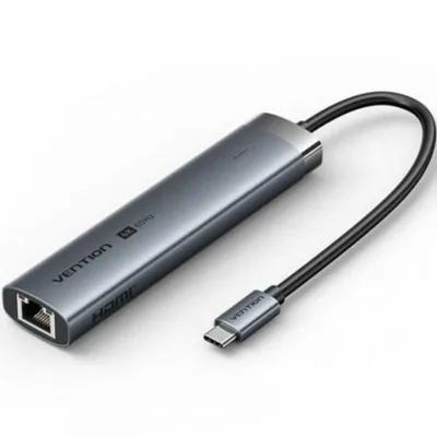 Docking USB Typ-C Vention TGNHB 1xUSB 3.2 Typ-C 2xUSB HDMI RJ45 PD100WDocking USB Typ-C Vention TGNHB 1xUSB 3.2 Typ-C 2xUSB HDMI RJ45 PD100W