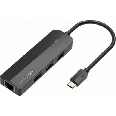 Vention TGOBB USB-C Dock 3xUSB 2.0 RJ45 Micro-B 100Mbps 0,15m Schwarz