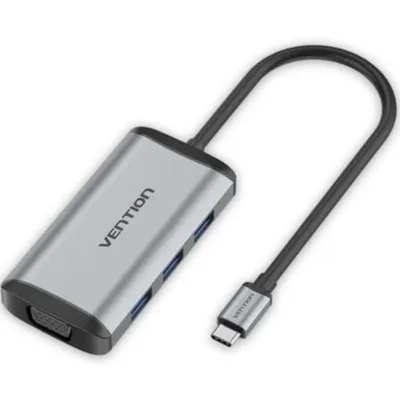Docking Station Vention TGSHB USB-C 5en1 HDMI 4K VGA Grau