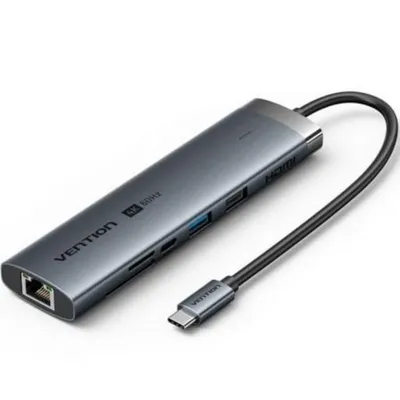 Dockingstation Vention TGUHB 8-in-1 USB-C Aluminium 0.15m Grau HDMI PD