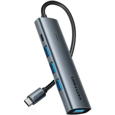 Hub Vention 5 Ports 5 Gbps TGZHB USB-C zu USB 3.0 Aluminium Grau