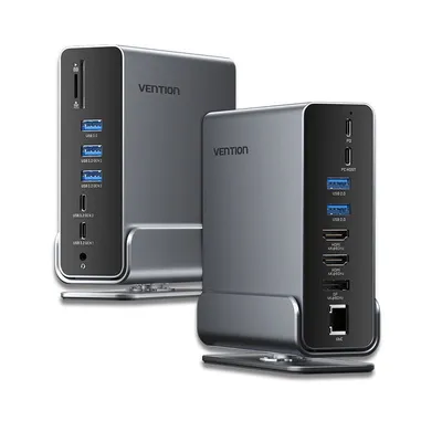 Dockingstation Vention USB-C 10 Gbit/s 100W 2xHDMI 1xDP 3xUSB-A 3xUSB-C SD-Lesegerät Ethernet