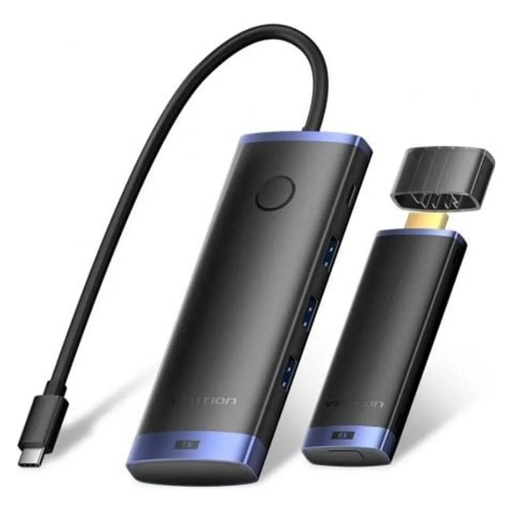 Adapter Vention TPVBB USB-C 3.2 HDMI Wireless 60W Schwarz