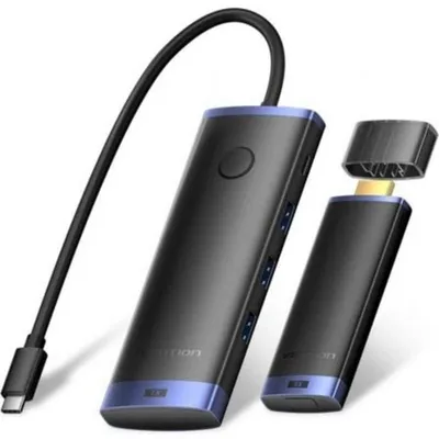 Adapter Vention TPVBB USB-C 3.2 HDMI Wireless 60W Schwarz