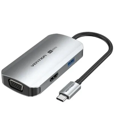Dockingstation Vention TQAHB 1xHDMI 1xUSB 1xVGA 1xUSB-C PD Grau