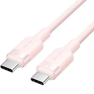 Vention TRDPF USB-C-Kabel, 1 m, 3 A, 60 W, Rosa, 480 Mbit/s, vernickelt