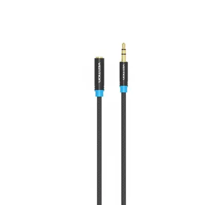 Stereo-Kabel Vention VAB-B06-B100-M Jack 3.5mm Stecker auf Buchse 1 m Schwarz Stereo-Kabel Vention VAB-B06-B100-M