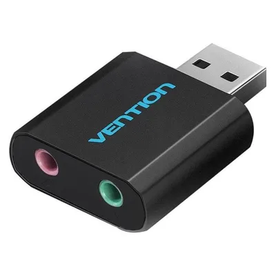 Externe Soundkarte Vention VAB-S17-B USB 2.1-Kanal Schwarz Externe Soundkarte