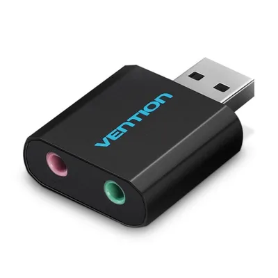 Externe Soundkarte Vention VAB-S17-B USB 2.1-Kanal Schwarz Externe Soundkarte