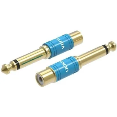 Vention VDD-C03 Klinkenadapter/ Blau/ Cinch-Buchse/ 6,5mm Stecker/ Goldkontakte