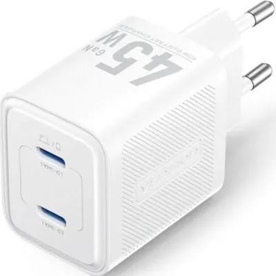 Vention FEFW0-EU GaN Wandladegerät 2x USB-C 45W Weiß