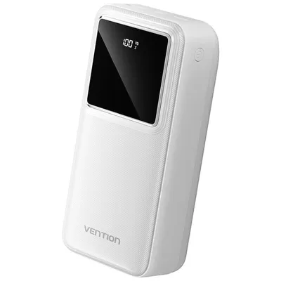 Vention FHMW0 Powerbank, 30000 mAh, 22,5 W, LED-Anzeige, Weiß