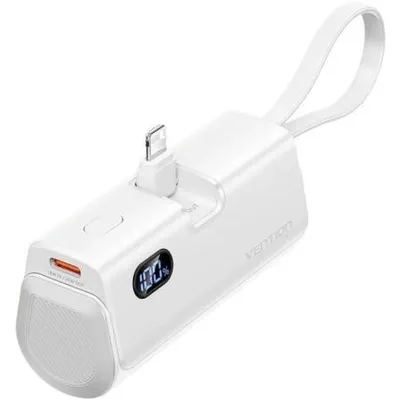 Vention FHRW0 4800 mAh 22,5 W ultraportable Powerbank Weiß mit USB Typ-C und Lightning