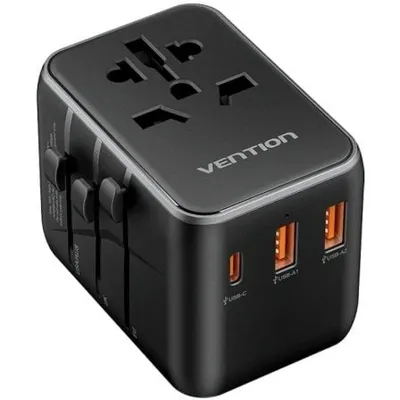 Vention FJEB0 Universal-Wandladegerät USB-C 20W/2xUSB-A 18W 65W Reiseadapter 4 Stecker