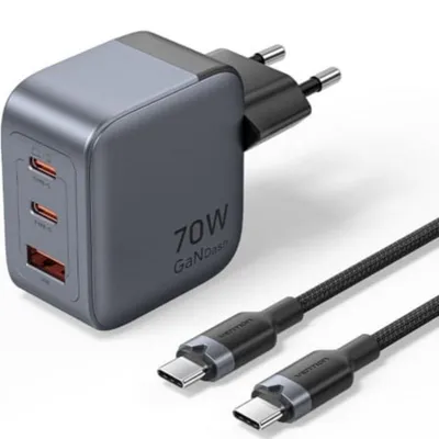 Wandladegerät GaN Vention TZ-FEX-EU 3 USB-C und USB-A Ports 70W