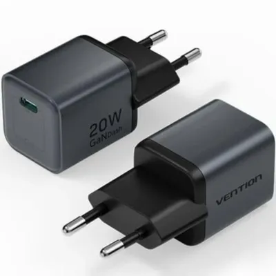 Wandladegerät GaN Vention USB-C 20W Grau Anthrazit
