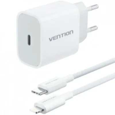 Wandladegerät Vention 20W USB-C mit Lightning-Kabel 1m G17W0-EU Weiß