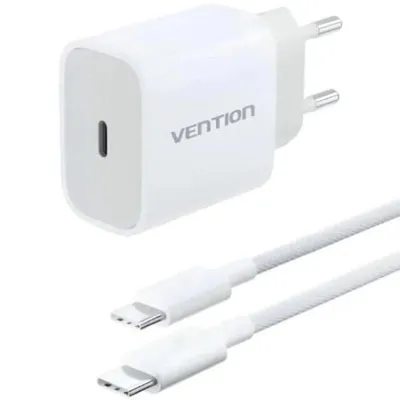 Wandladegerät Vention 20W USB-C PD mit 1m Kabel