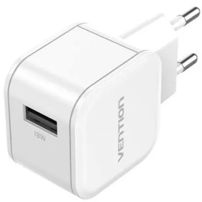 Wandladegerät Vention FEKW0-EU Weiß 1x USB QC 3.0 18W GaN