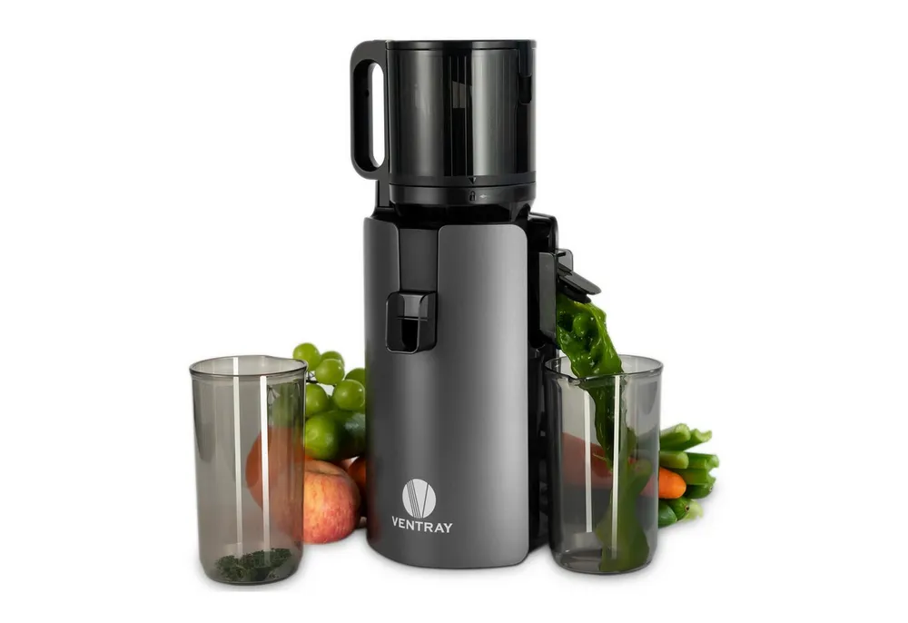 VENTRAY Slow Juicer Entsafter 120mm Große Einfüllöffnung, Für Obst und Gemüse, 250 W, Kaltpress-Technologie, Leicht Rein, doppeltes Filtersystem, BPA-frei