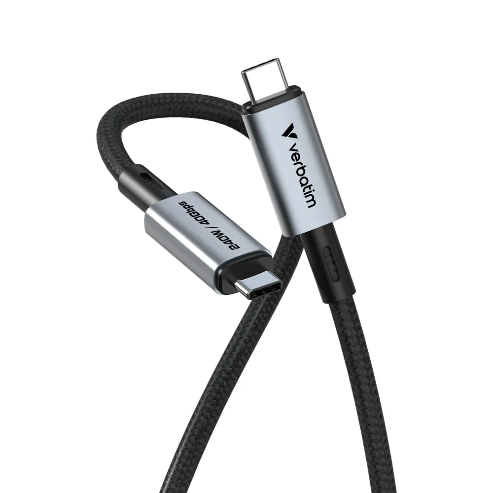 Kabel USB4 Verbatim 1,2 m USB-C an USB-C 40 Gbit/s Schwarz
