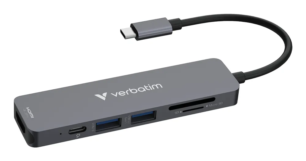 Hub Verbatim 6 Ports 5000 Mbit/s Modell 32156 mit HDMI und Kartenleser