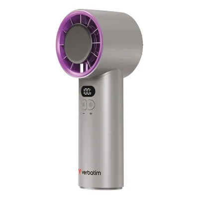 Mini-Handventilator Verbatim Cool 'n' Go Ice Touch 8W 3 Stufen Wiederaufladbare Batterie Grau/Violett