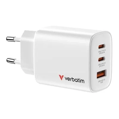 Steckdosenleiste Verbatim 32353 3 Steckplu00e4tze 2 USB-C 1 USB-A 65W GaN weiu00df