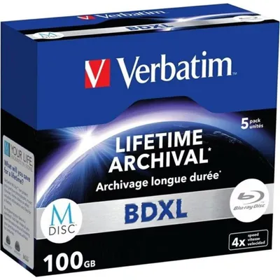 Optische Disc Verbatim BD-XL M-Disc 100 GB 5 Einheiten