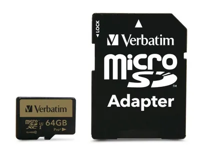 Verbatim Pro+ 64GB MicroSDHC UHS-I U3 Klasse 10 MLC Wassergeschützt Schwarz